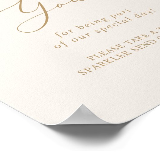 Delicate Gold Cream Dank u voor uw huwelijksgunst Poster (Hoek)