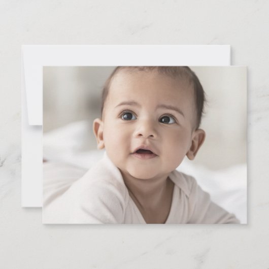 Delicate Gold Cream Foto Moderne Kruisdoop Bedankkaart (Voorkant)