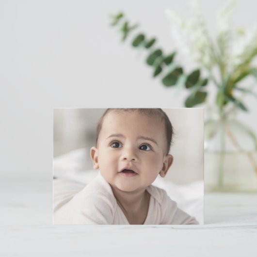 Delicate Gold Cream Foto Moderne Kruisdoop Bedankkaart (Staand voorkant)