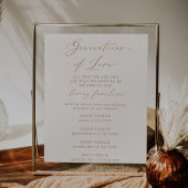 Delicate Gold Cream Generaties van Liefde Memorial Poster