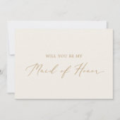 Delicate Gold | Cream Maid of Honor proposal Kaart (Voorkant)