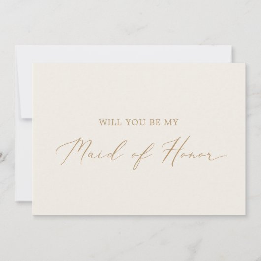 Delicate Gold | Cream Maid of Honor proposal Kaart (Voorkant)