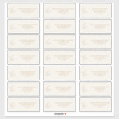 Delicate Gold Cream Monogram Gast Adresetiketten Sticker (Vel)