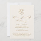 Delicate Gold Cream Wedding Laat ons een bericht a Kaart (Voorkant)