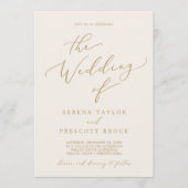 Delicate Gold Cream Weekend Evenementen QR Code Br Kaart (Voorkant)