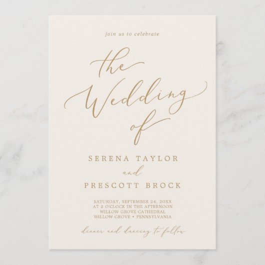 Delicate Gold Cream Weekend Evenementen QR Code Br Kaart (Voorkant)