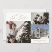 Delicate Gold Decing New Halls Nieuw kerst thuis Feestdagenkaart (Voorkant)
