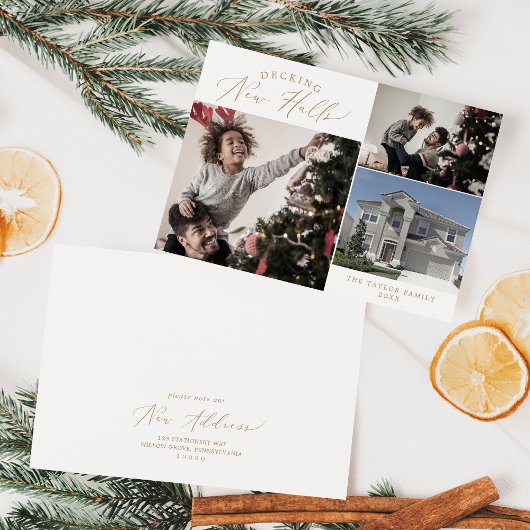 Delicate Gold Decing New Halls Nieuw kerst thuis Feestdagenkaart