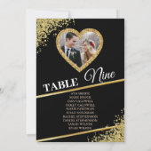 Delicate Gold Elegant Photo Seating Chart Kaart (Achterkant)