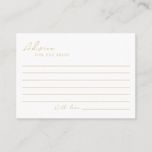 Delicate Gold Elegant Vrijgezellenfeest Advieskaart (Voorkant)