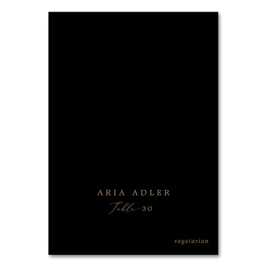 Delicate Gold- en Black Menu Option-positionatieka Kaart (Voorkant)