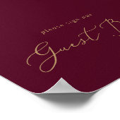 Delicate Gold en Bourgogne Gastenboek Poster (Hoek)