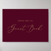 Delicate Gold en Bourgogne Gastenboek Poster (Voorkant)