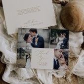 Delicate Gold en Cream 4-fotosjabloon Bedankt