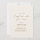Delicate Gold en Cream Bridesmaids Luncheon Kaart (Voorkant)