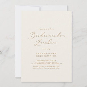 Delicate Gold en Cream Bridesmaids Luncheon Kaart