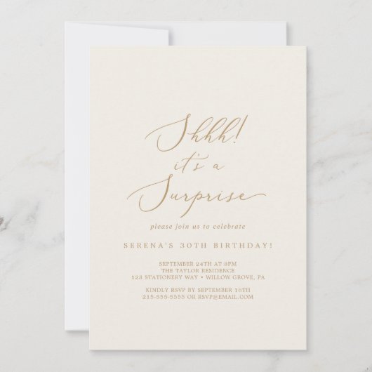 Delicate Gold en Cream Het is een verrassende part Kaart (Voorkant)