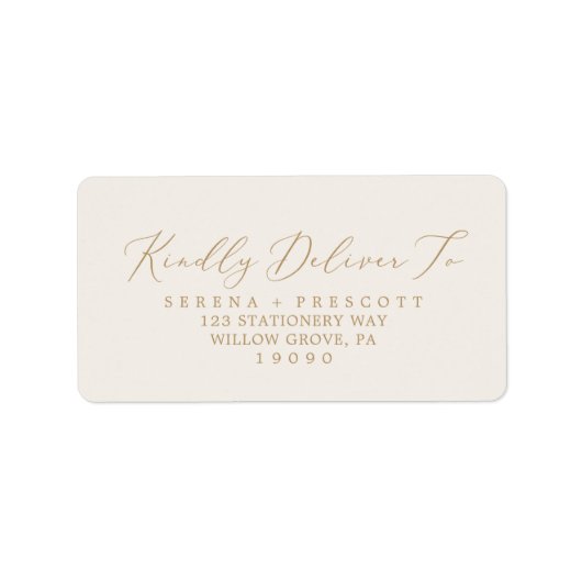 Delicate Gold- en Cream RSVP-Adresetiketten Etiket (Voorkant)