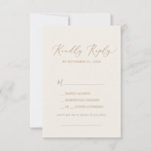 Delicate Gold- en Cream Song Request RSVP-kaart RSVP Kaartje