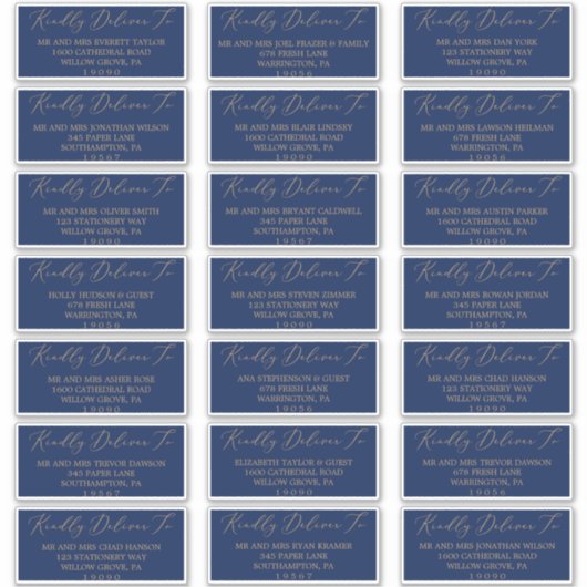 Delicate Gold- en marinegastAdresetiketten Sticker (Voorkant)