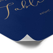Delicate Gold en Navy Cookie Table Poster (Hoek)