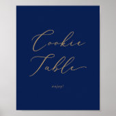 Delicate Gold en Navy Cookie Table Poster (Voorkant)