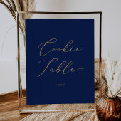 Delicate Gold en Navy Cookie Table Poster