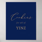 Delicate Gold en Navy Cookies voor heel Yinz Poster (Voorkant)