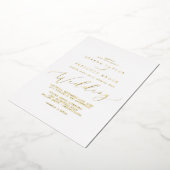 Delicate Gold Foil Calligraphy Wedding Folie Uitnodiging (Gedraaid)