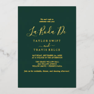 Delicate Gold Foil   Emerald La Boda de Wedding Folie Uitnodiging