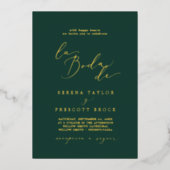 Delicate Gold Foil | Emerald La Boda de Wedding Folie Uitnodiging (Voorkant)