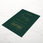 Delicate Gold Foil | Emerald La Boda de Wedding Folie Uitnodiging (Gedraaid)