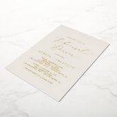 Delicate Gold Foil | Ivory Rehearsal Dinner Folie Uitnodiging (Gedraaid)