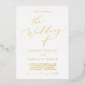 Delicate Gold Foil kalligrafie Het huwelijk van Folie Uitnodiging (Voorkant)