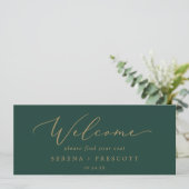 Delicate Gold Green Hanging Seating Chart Header (Staand voorkant)