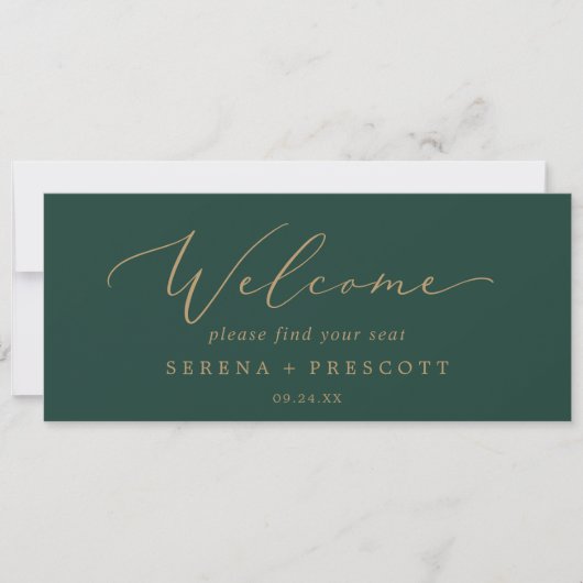 Delicate Gold Green Hanging Seating Chart Header (Voorkant)
