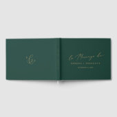Delicate Gold Groene Monogram Terug Le Mariage De Gastenboek (Volledig)