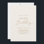Delicate Gold-kalligrafie | 30e verjaardag van crè Kaart<br><div class="desc">Deze delicate goudkalligrafie-crème voor de 30ste verjaardag is perfect voor een modern verjaardagsfeest. Het romantische minimalistische design is voorzien van een mooie en elegante gouden gouden champagne op een achtergrond van ivoorcrème met een schone en eenvoudige look.</div>