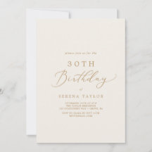 Delicate Gold-kalligrafie | 30e verjaardag van crè