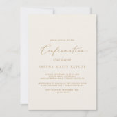 Delicate Gold-kalligrafie | Bevestiging van crème Kaart (Voorkant)