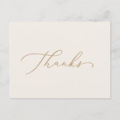 Delicate Gold-kalligrafie | Briefkaart van Bedankt (Voorkant)