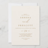 Delicate Gold-kalligrafie | Casual huwelijk tussen Kaart (Voorkant)