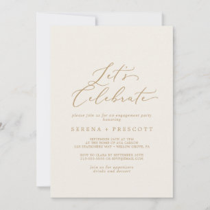 Delicate Gold-kalligrafie   Celebrate van Cream Le Kaart