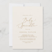 Delicate Gold-kalligrafie | Cream Baby Sprinkle Kaart (Voorkant)