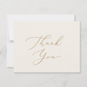 Delicate Gold-kalligrafie | Cream Bedankkaart (Voorkant)