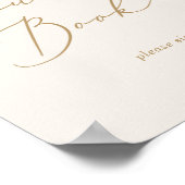 Delicate Gold-kalligrafie | Cream Guest Book Poster (Hoek)