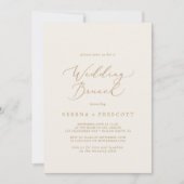 Delicate Gold-kalligrafie | Cream Wedding Brunch Kaart (Voorkant)