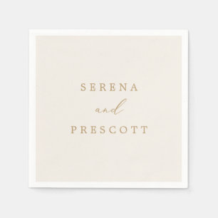 Delicate Gold-kalligrafie Cream Wedding Napkins Servet