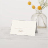 Delicate Gold-kalligrafie | Crème Folded Wedding Plaatskaartje (Voorkant)