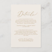Delicate Gold-kalligrafie | Crème-gegevens Informatiekaartje (Voorkant)